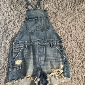 American Eagle Outfitters Blue Denim Overalls